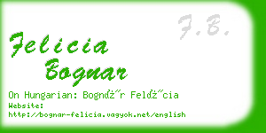 felicia bognar business card